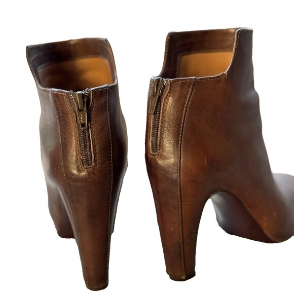 Vince Brown Leather Booties Boots Size 9.5 - Picture 5 of 10